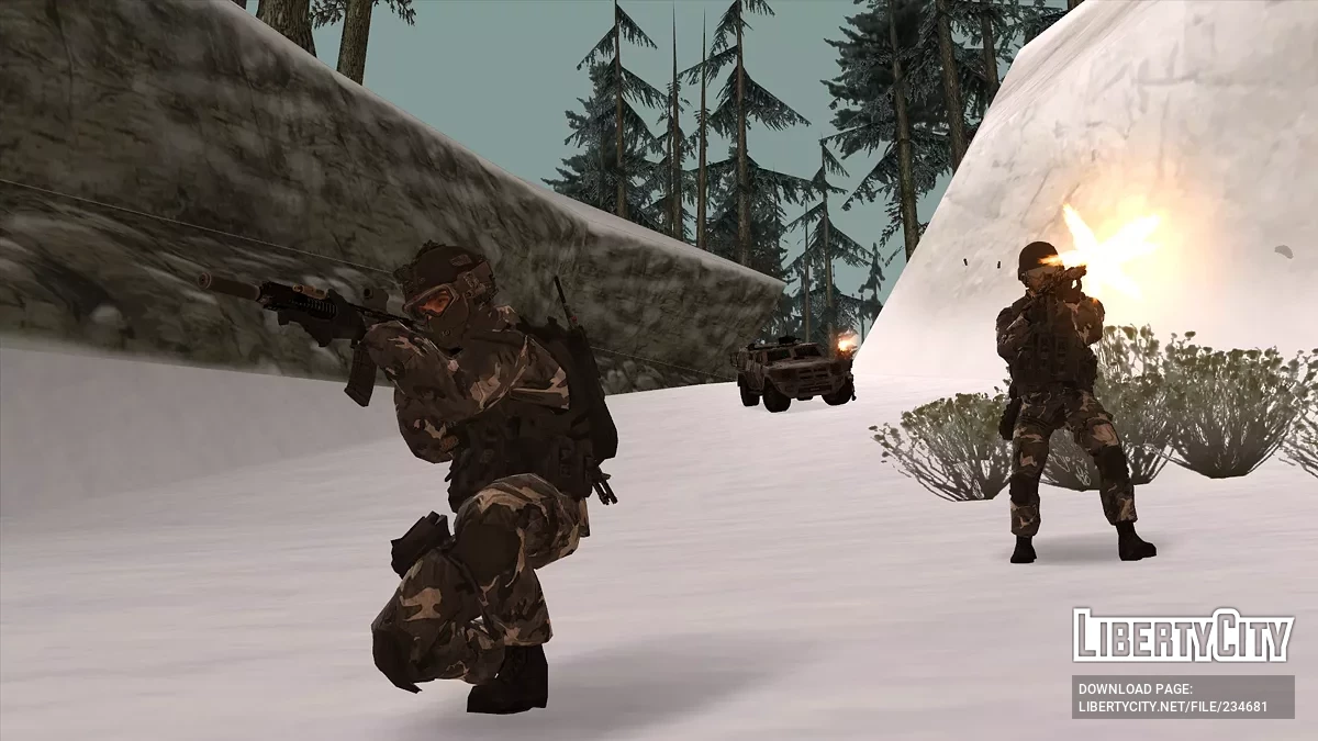 Спецназ разведки в зимней экипировке / GTA San Andreas