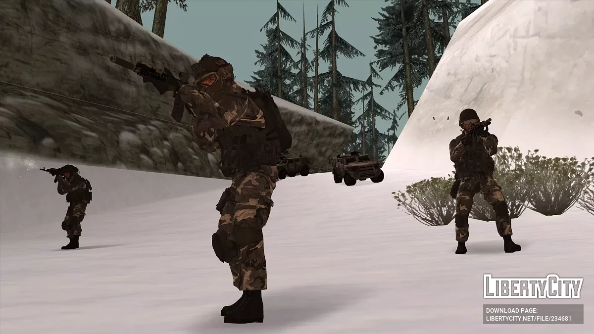 Спецназ разведки в зимней экипировке / GTA San Andreas