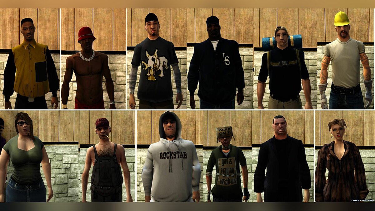 Peds Textures Upscale for GTA San Andreas - Картинка #1