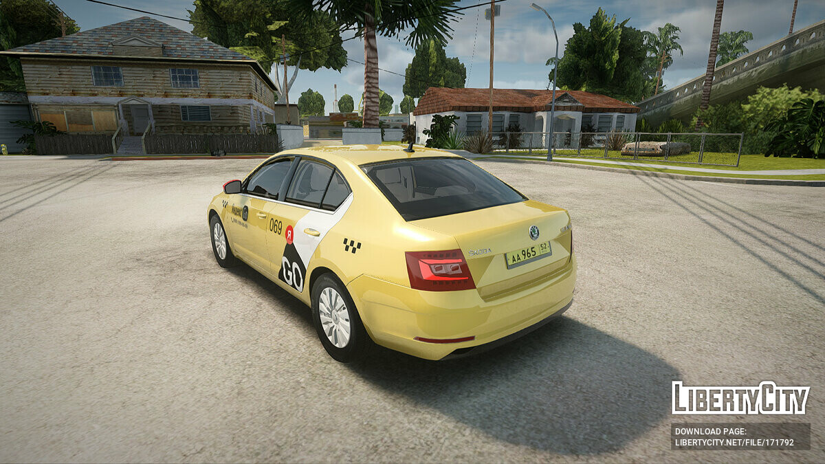 Скачать Skoda Octavia Яндекс Go для GTA San Andreas