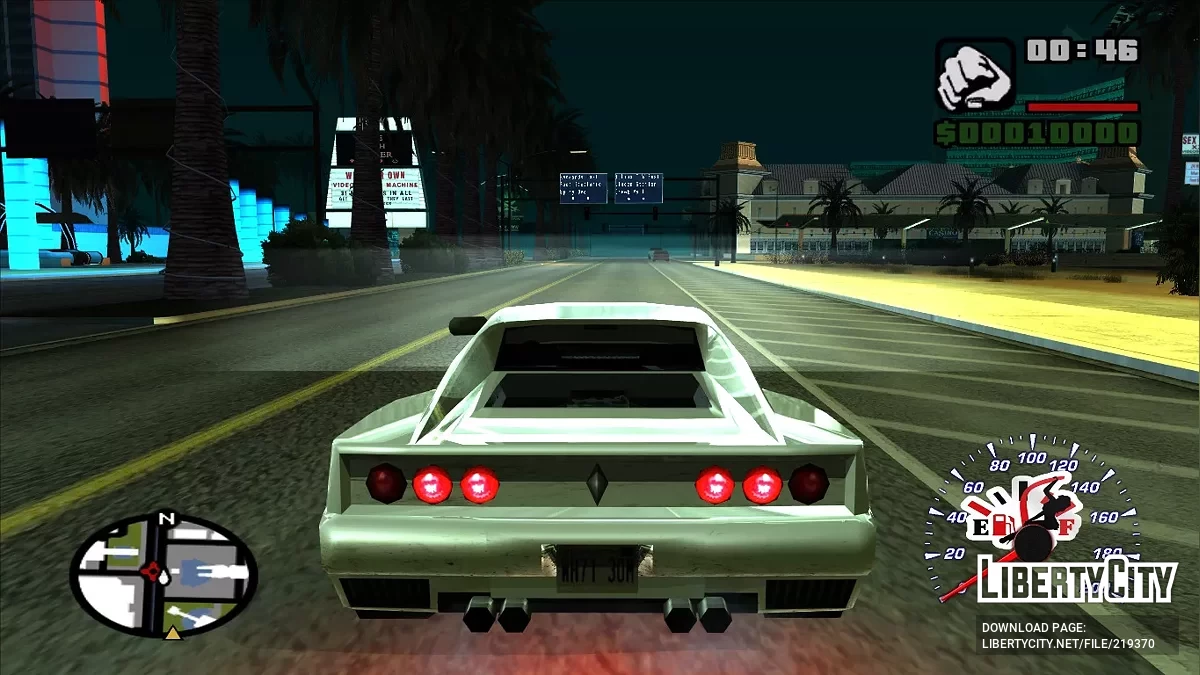 Красивый спидометр со сменой освещения / GTA San Andreas