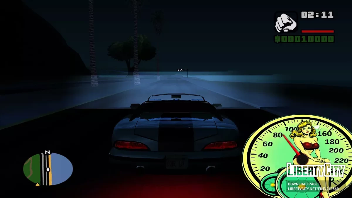 Спидометр с девушкой в красном / GTA San Andreas