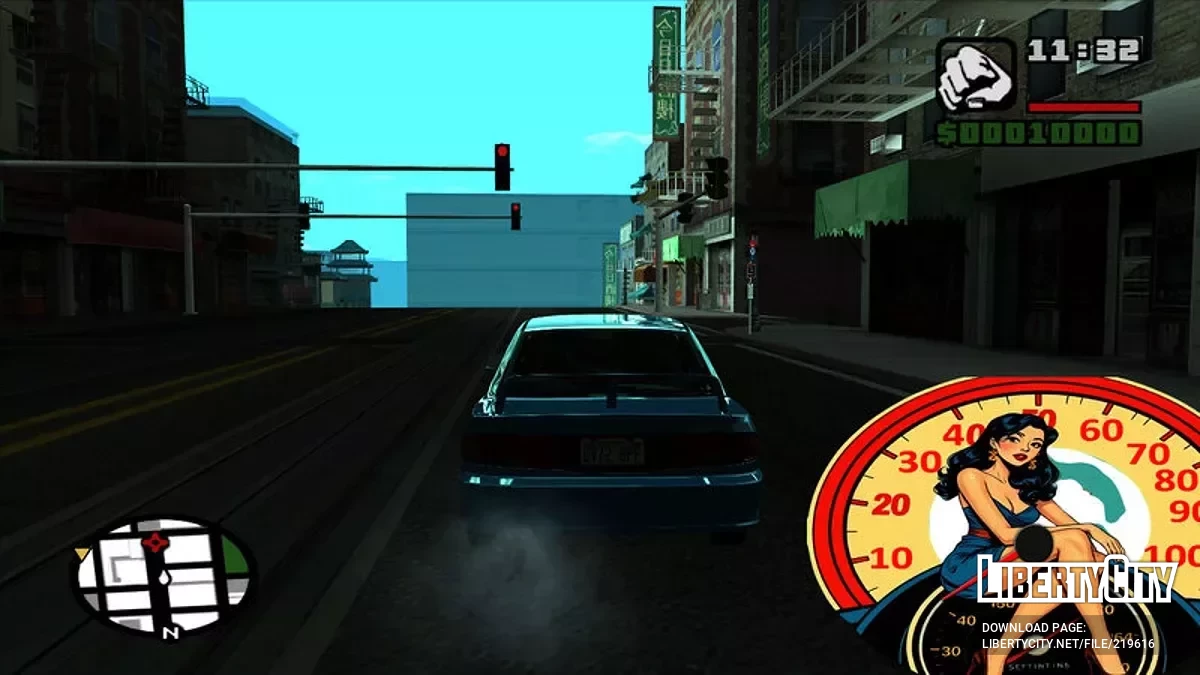 Спидометр с чернокожей девушкой / GTA San Andreas