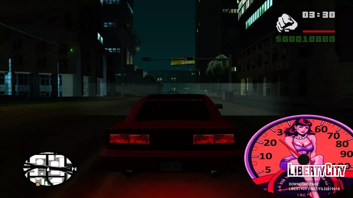 Спидометр с чернокожей девушкой / GTA San Andreas