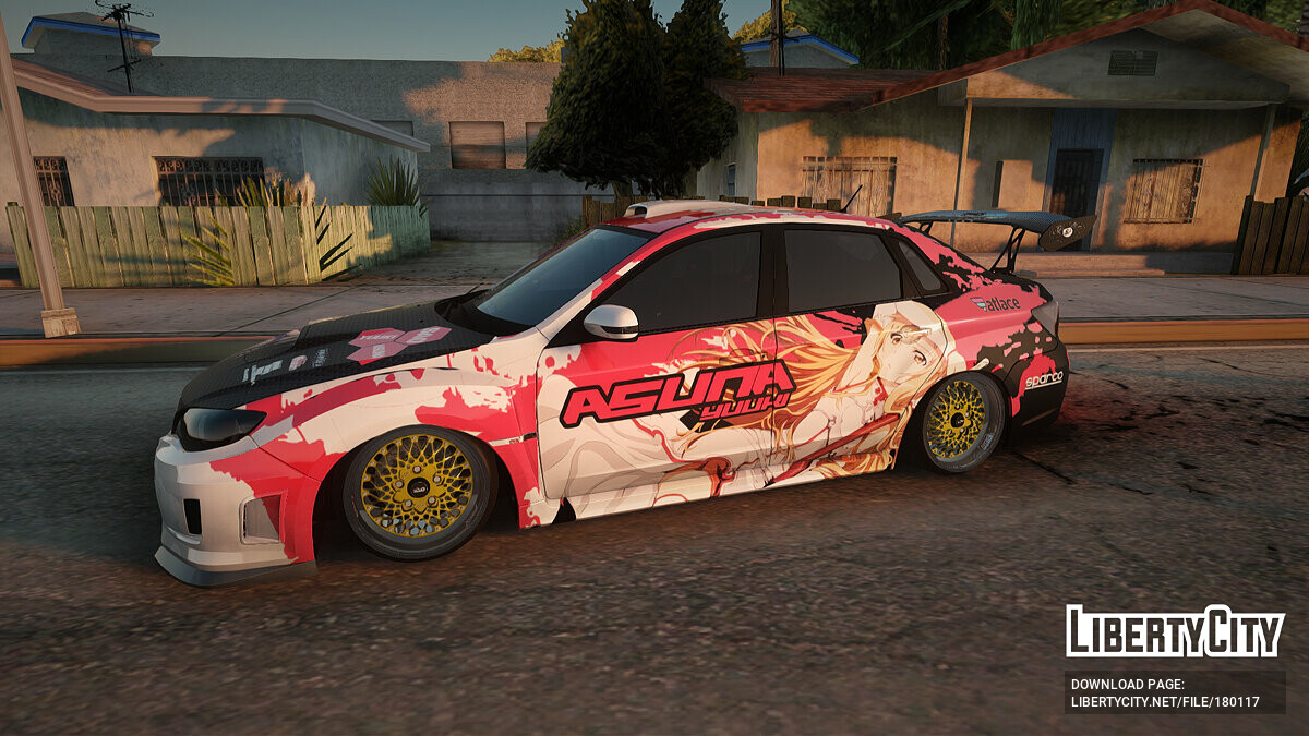 Скачать Subaru Impreza WRX STI 2010 Itasha Asuna (SAO) для GTA San Andreas