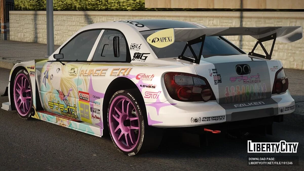 2003 Subaru Impreza w/ Love Live Muse's team Itasha / GTA San Andreas
