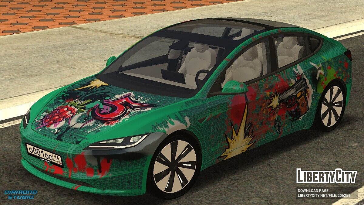 Скачать Tesla Model 3 + CCD для GTA San Andreas