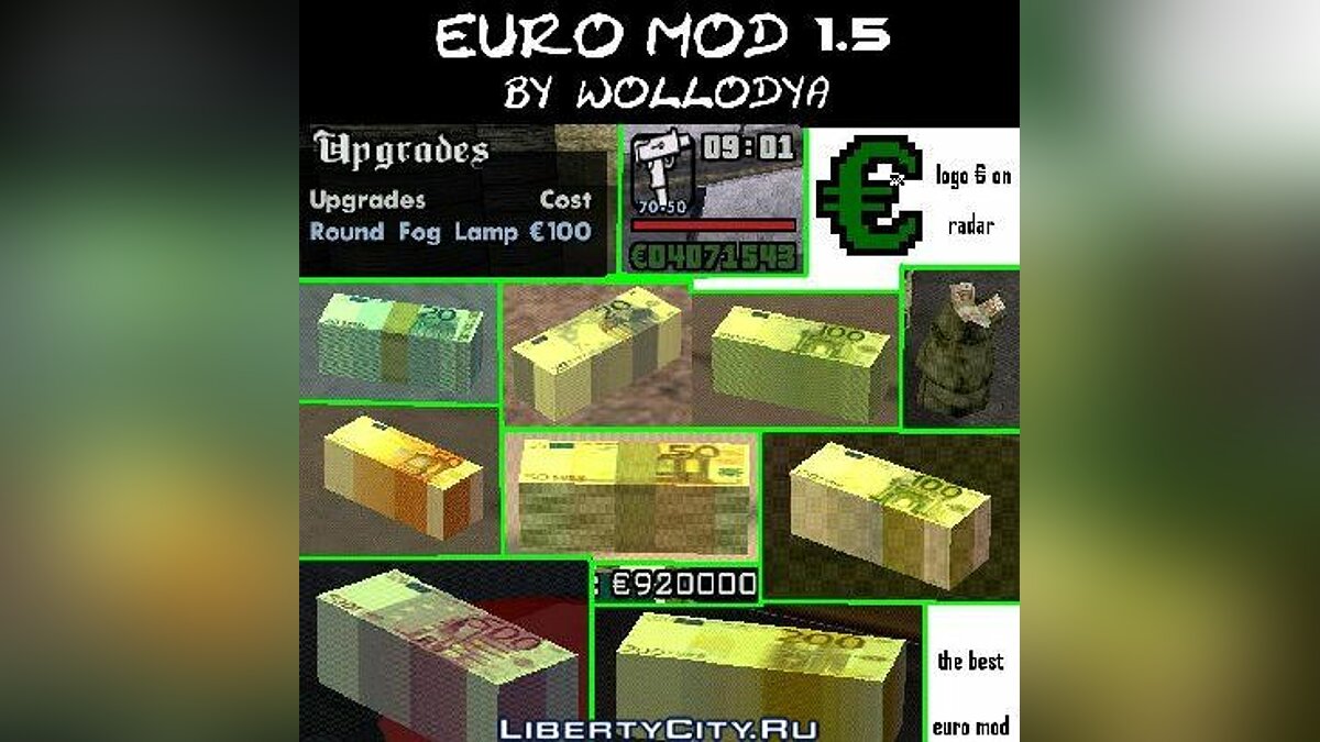 Euro money mod v 1.5 для GTA San Andreas - Картинка #1
