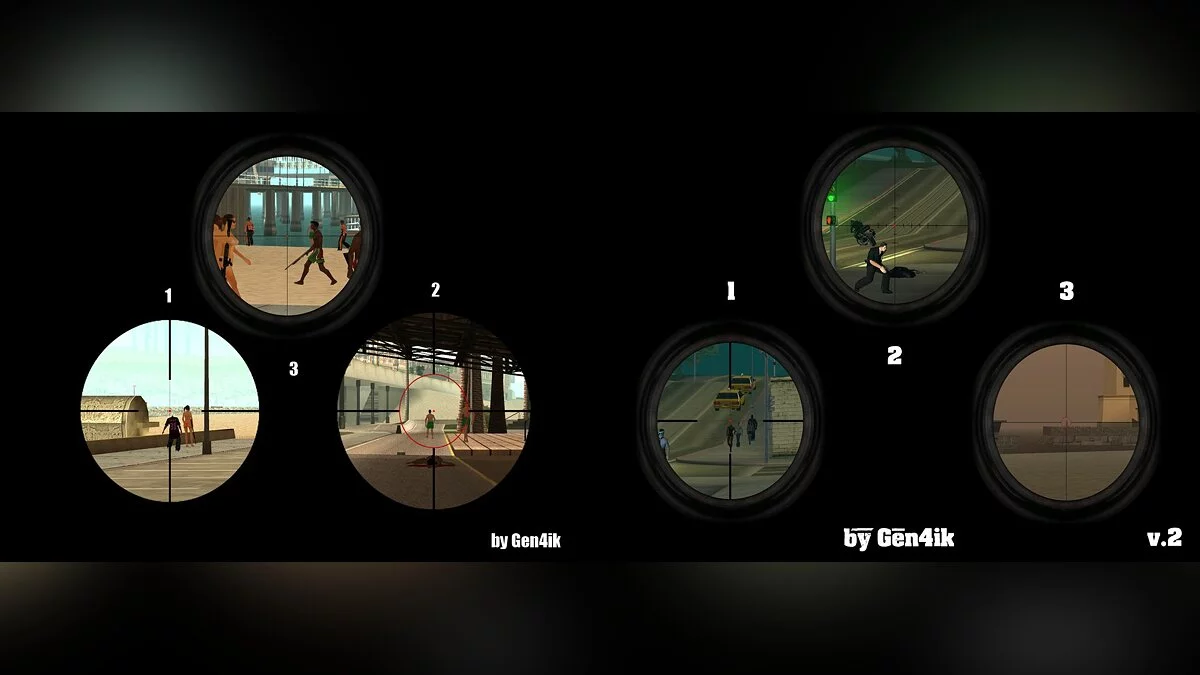 Sniper scope pack 1.01 / GTA San Andreas
