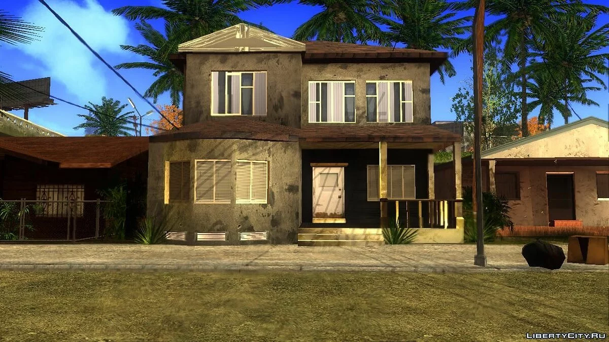Новые HD текстуры домов на Гроув-стрит / GTA San Andreas