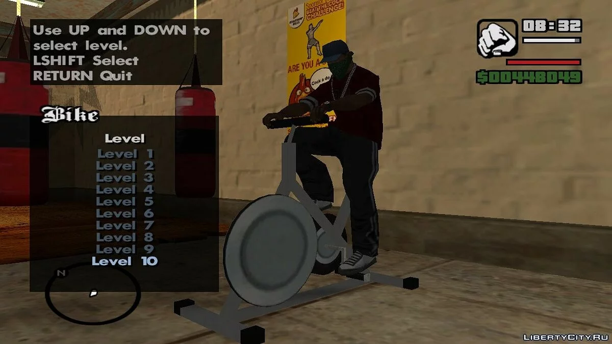 Штанга, гантели и велотренажёр из мобильной версии / GTA San Andreas