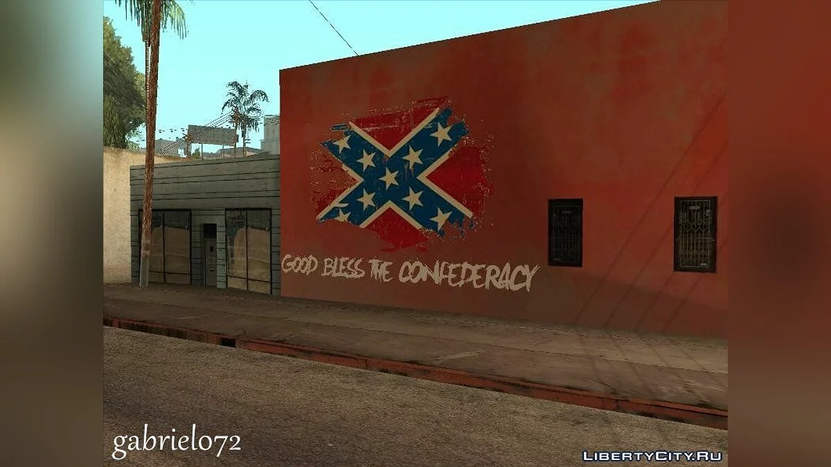 Граффити "God bless the Confederacy" / GTA San Andreas