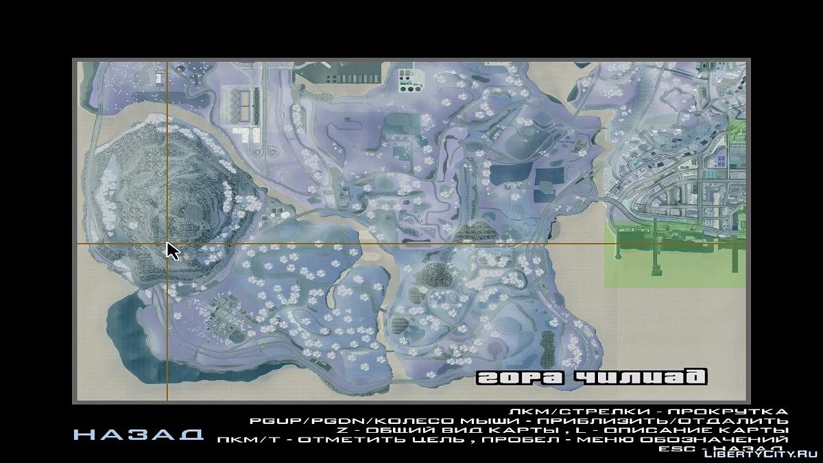Детализированная карта в зимнем варианте / GTA San Andreas
