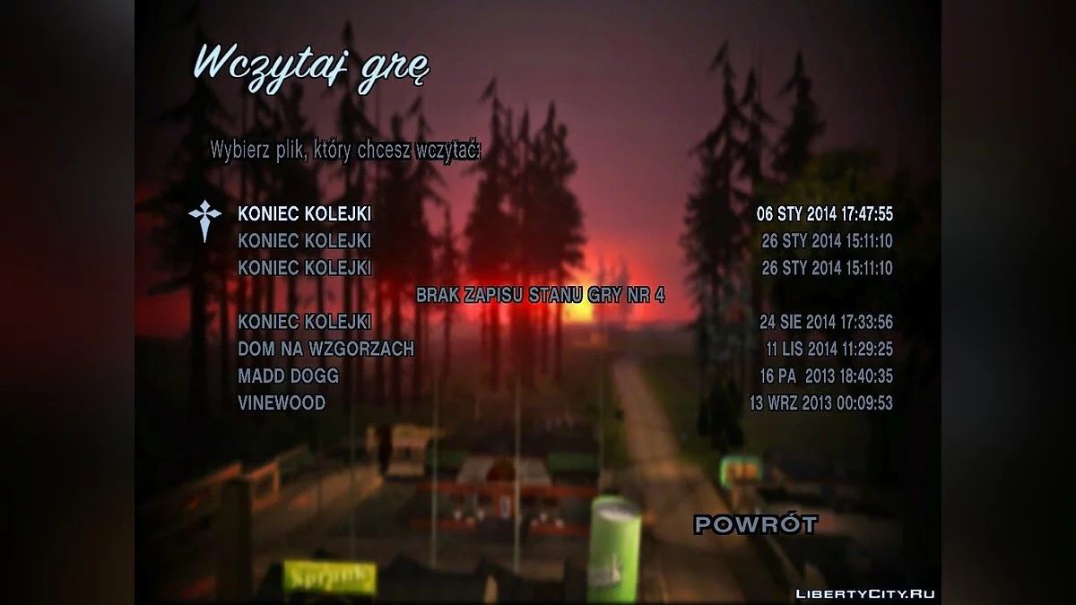 Новый фон меню / GTA San Andreas