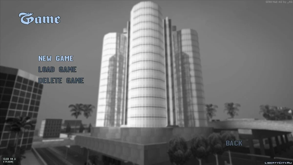 Full HD Menu [monochrome style] / GTA San Andreas