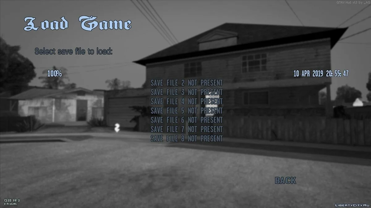 Full HD Menu [monochrome style] / GTA San Andreas
