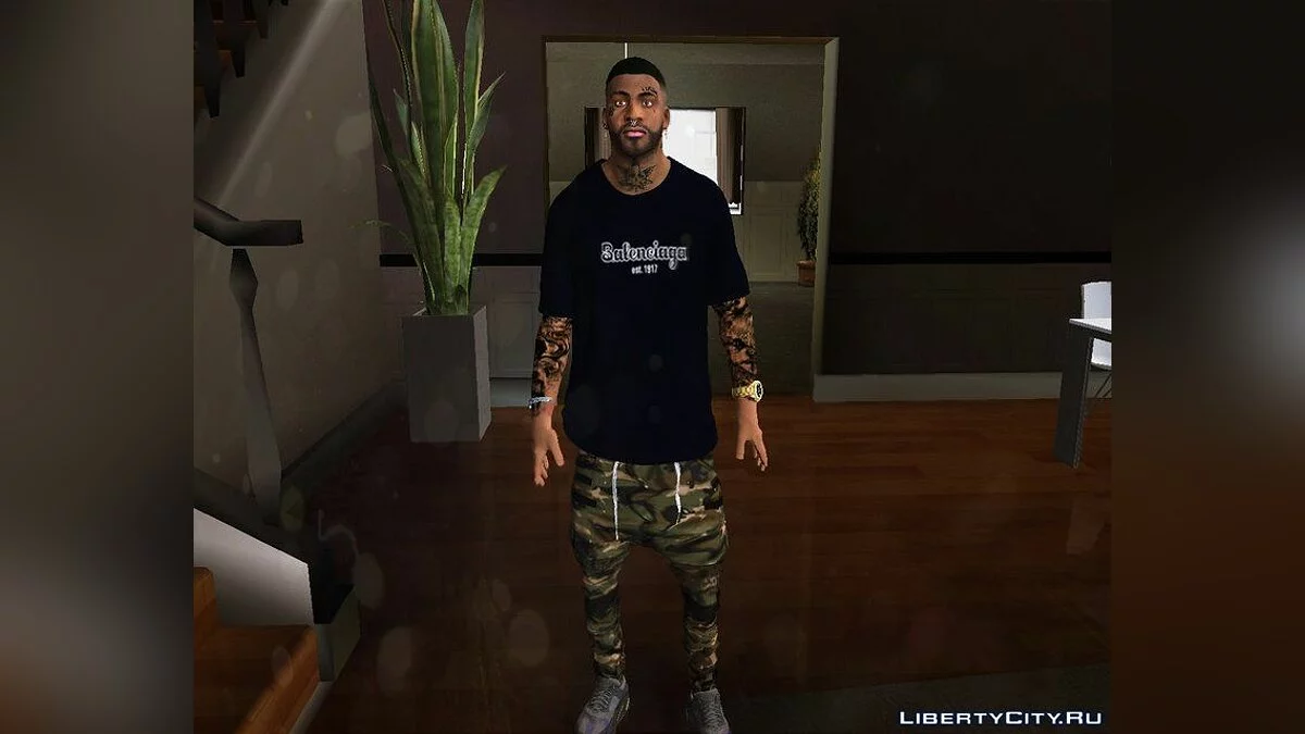 Новое лицо Франклина с татуировками / GTA San Andreas