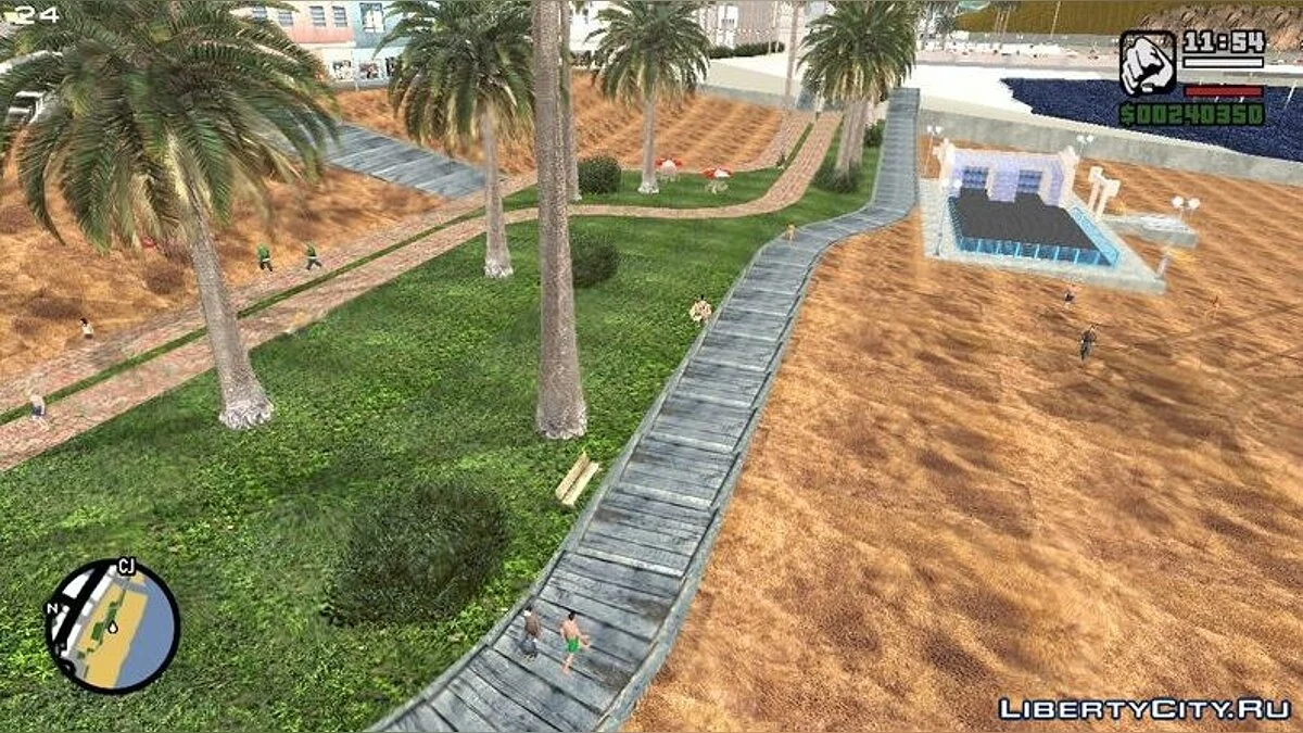 4K реалистичные текстуры для пляжа в Лос-Сантосе / GTA San Andreas