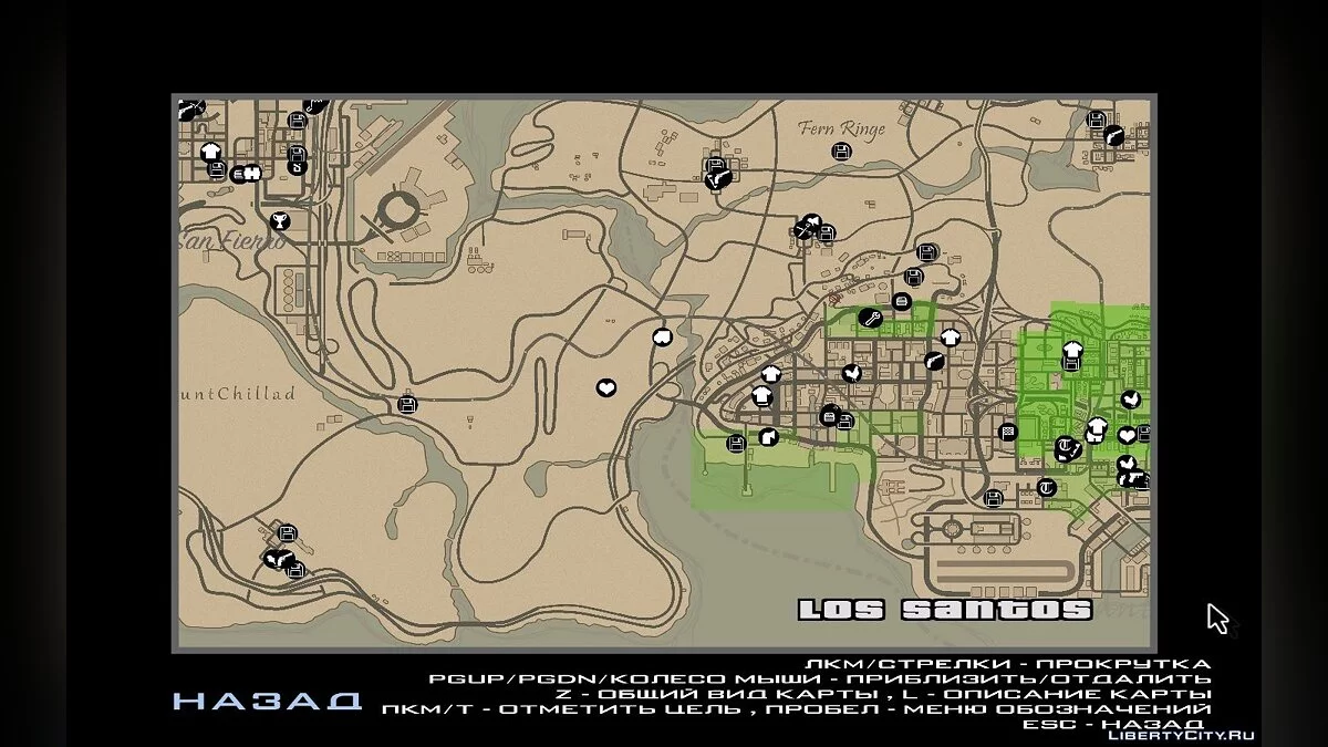 Радар, карта и иконки в стиле Red Dead Redemption 2 / GTA San Andreas