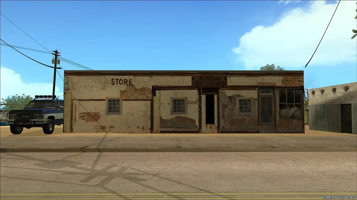 Новые текстуры магазинов в пустынной местности  / GTA San Andreas