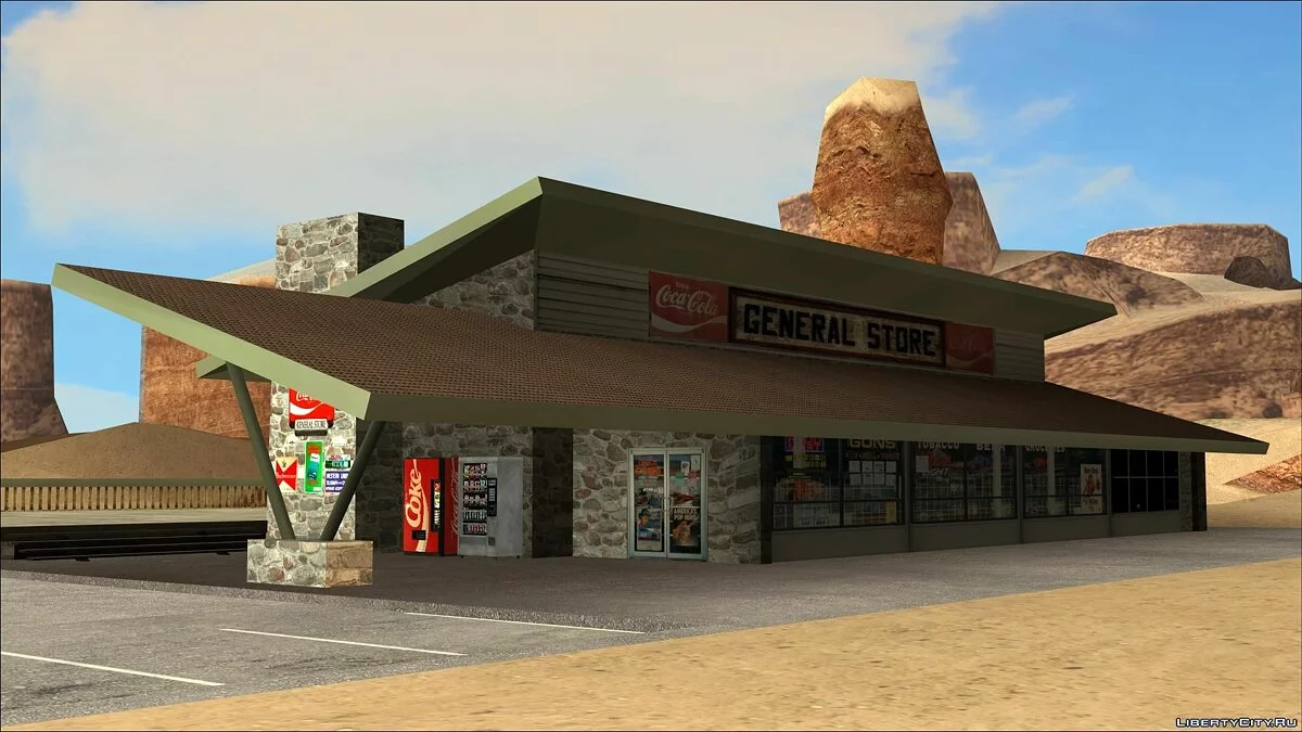 Новые текстуры магазинов в пустынной местности  / GTA San Andreas