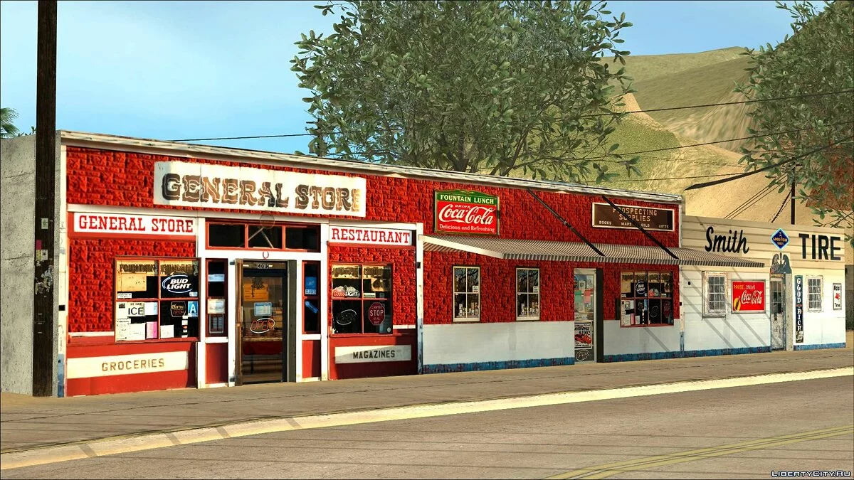 Новые текстуры магазинов в пустынной местности  / GTA San Andreas