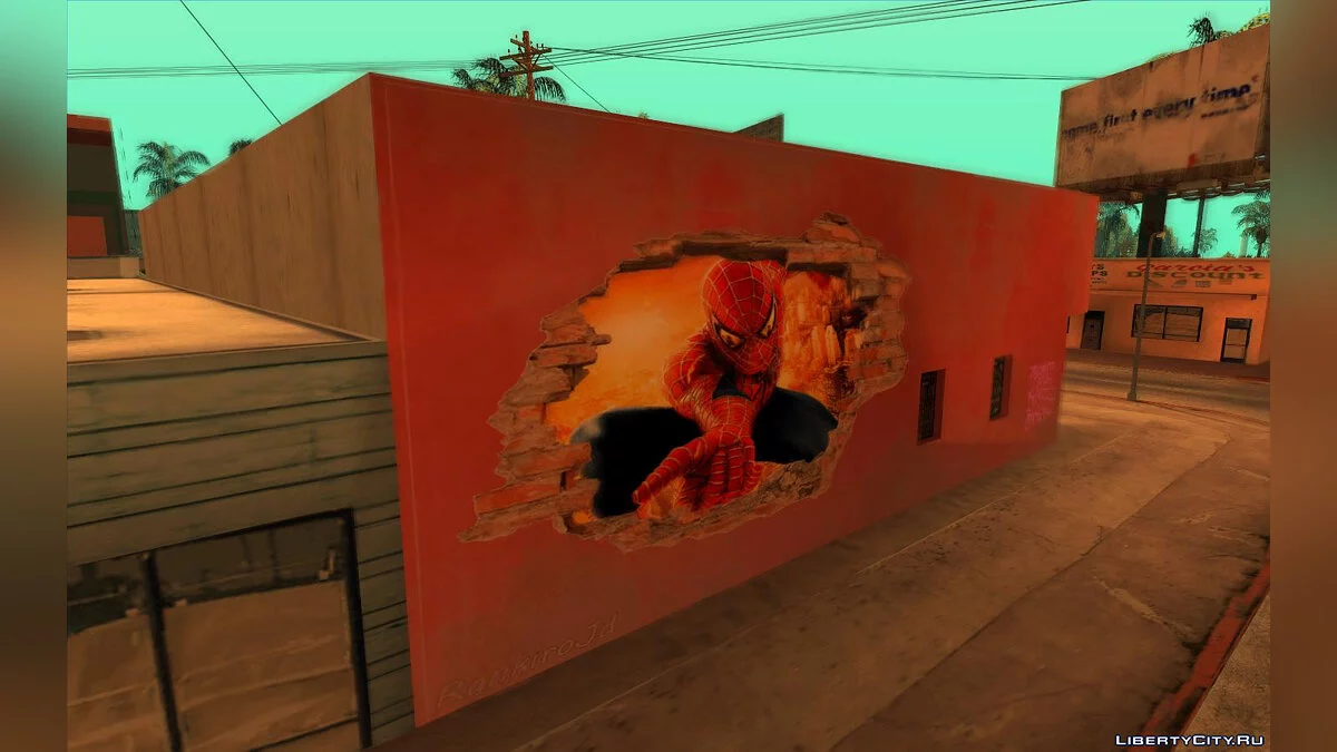 Мурал с Человеком-пауком / GTA San Andreas