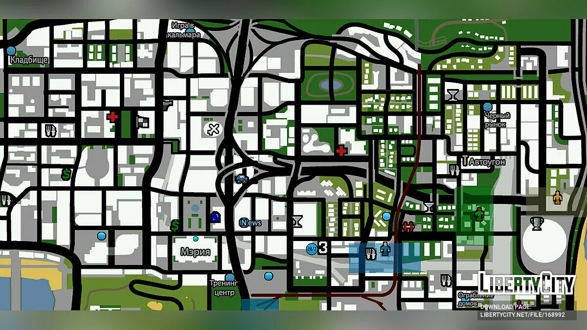 Карта с метками для SAMP-RP / GTA San Andreas