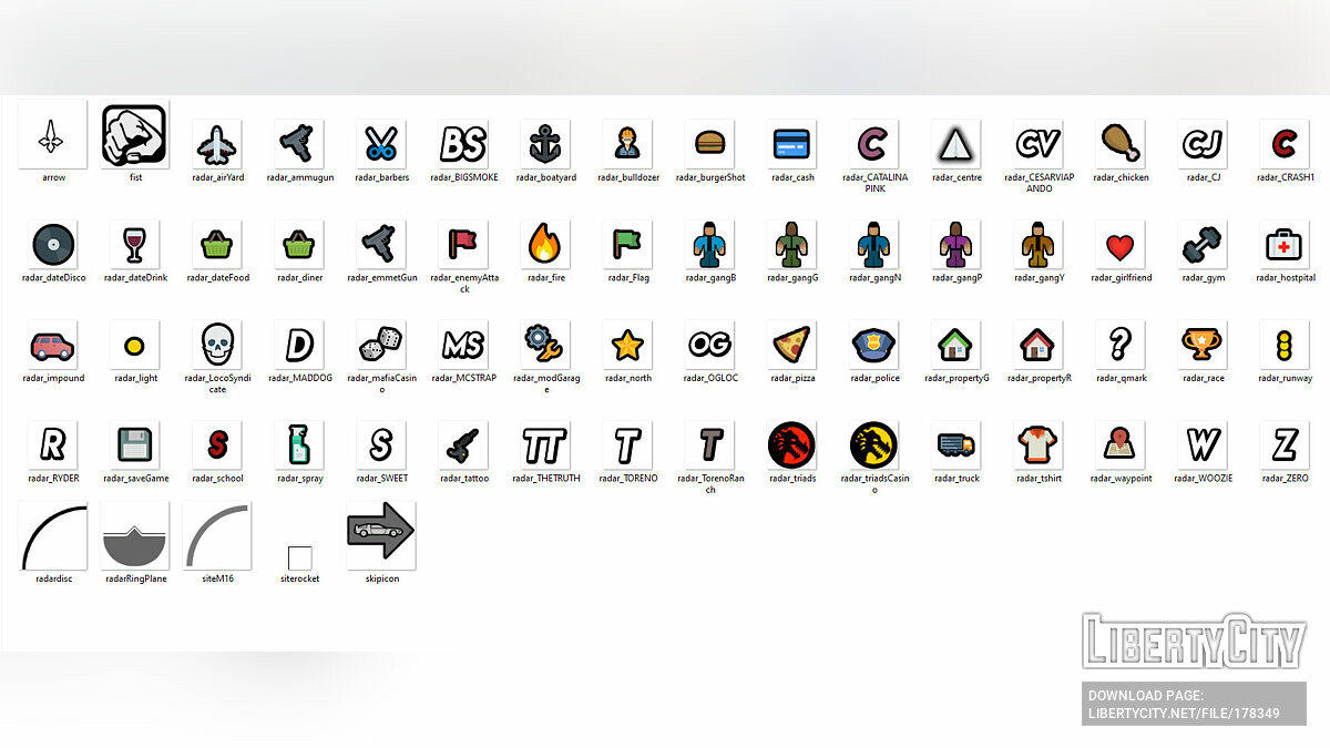 Скачать Новые Radar иконки для GTA San Andreas