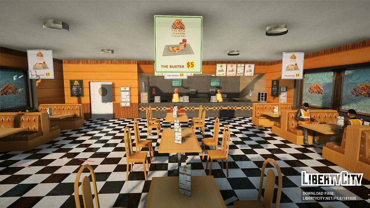 Новые текстуры пиццерии в Идлвуд / GTA San Andreas