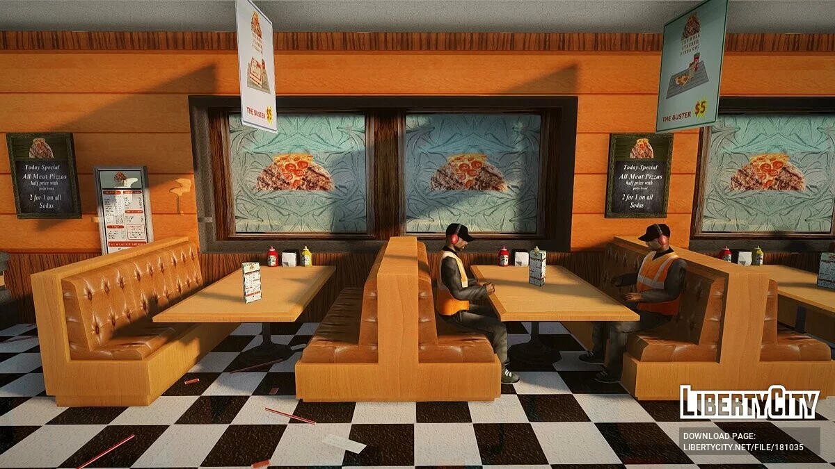 Новые текстуры пиццерии в Идлвуд / GTA San Andreas