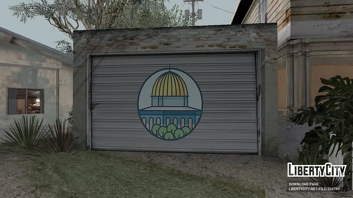 Палестинские наклейки и флаг на дверь гаража v 1.0 / GTA San Andreas