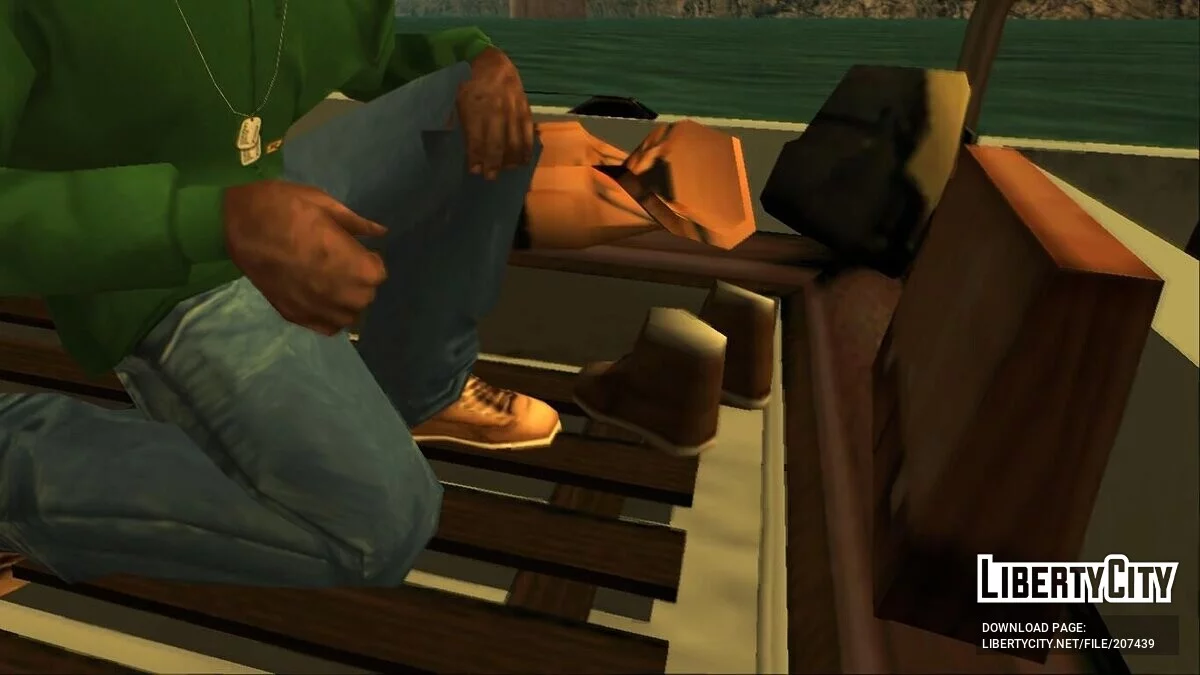Исправленные ботинки на Маленьком Билле и полицейском катере / GTA San Andreas