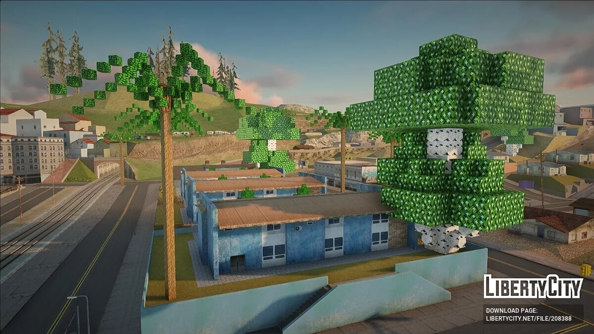 Деревья в стиле Minecraft / GTA San Andreas