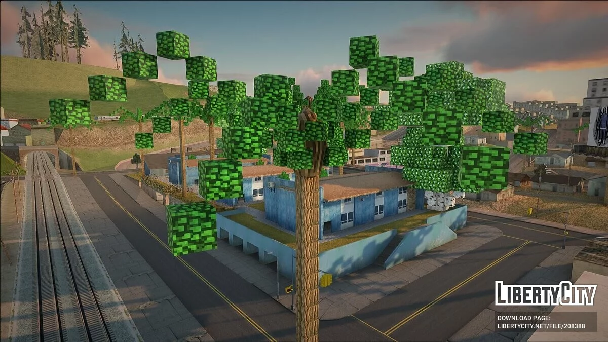 Деревья в стиле Minecraft / GTA San Andreas