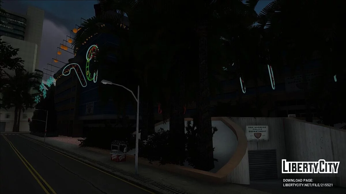 Отделение полиции Лас-Вентураса в новогодних декорациях / GTA San Andreas