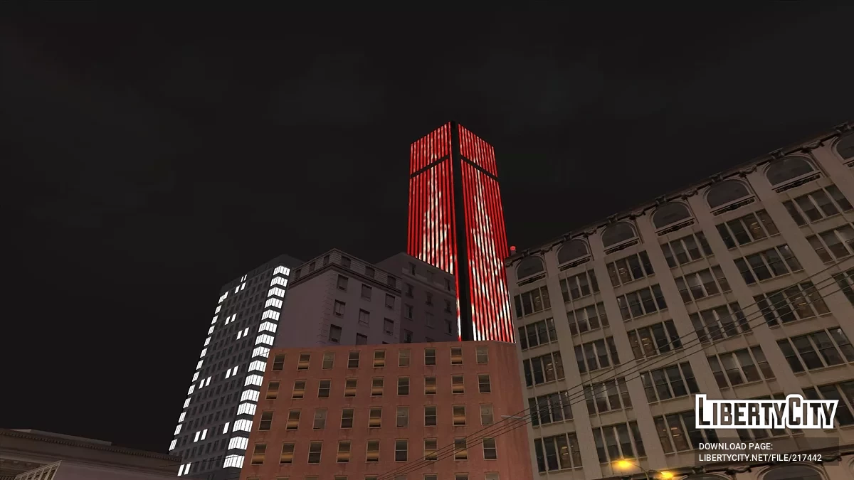 Новогодние подсветки небоскреба в San Fierro / GTA San Andreas
