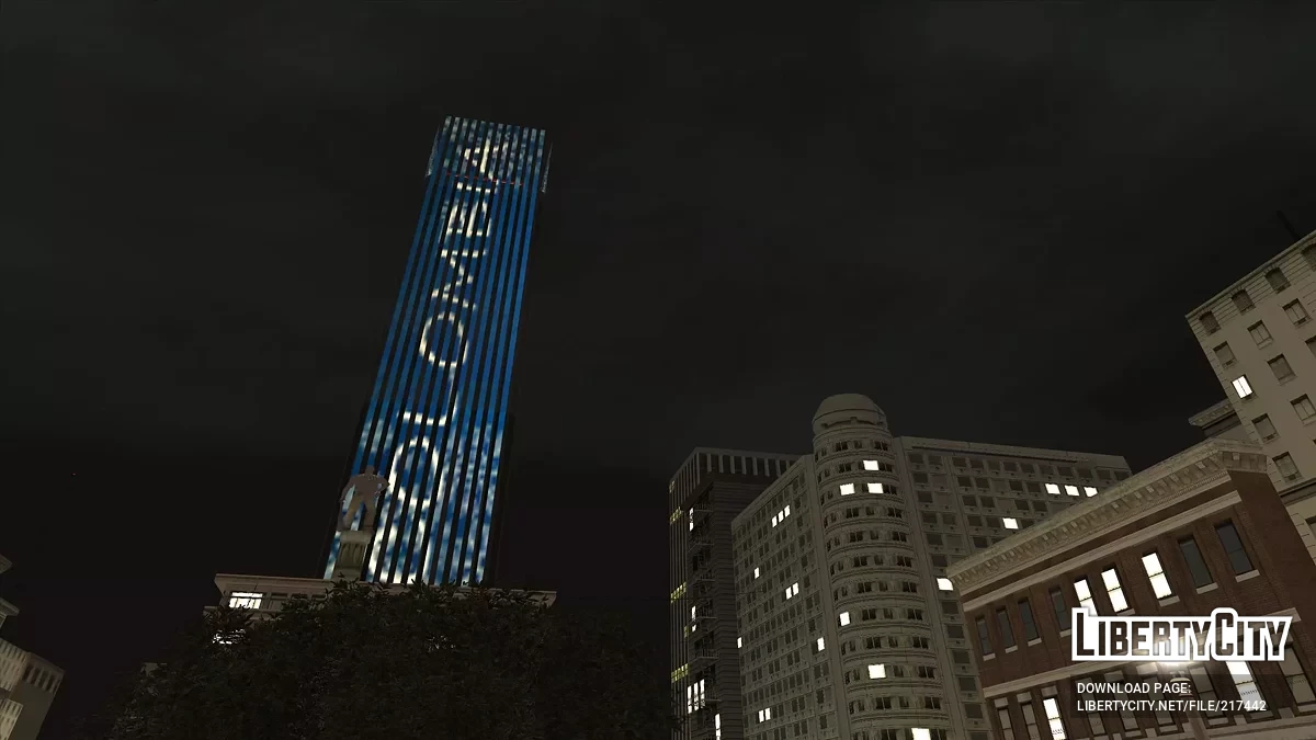 Новогодние подсветки небоскреба в San Fierro / GTA San Andreas