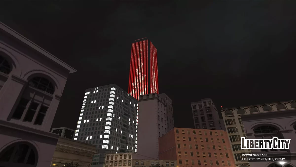 Новогодние подсветки небоскреба в San Fierro / GTA San Andreas