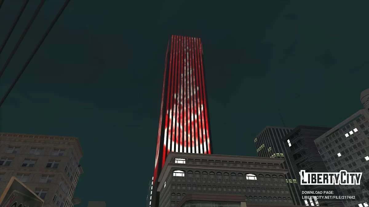 Новогодние подсветки небоскреба в San Fierro / GTA San Andreas