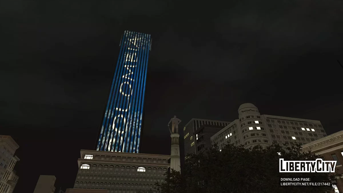 Новогодние подсветки небоскреба в San Fierro / GTA San Andreas