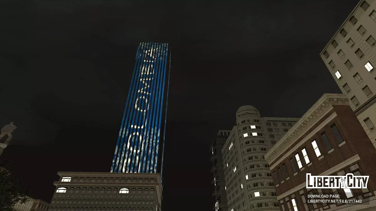 Новогодние подсветки небоскреба в San Fierro / GTA San Andreas