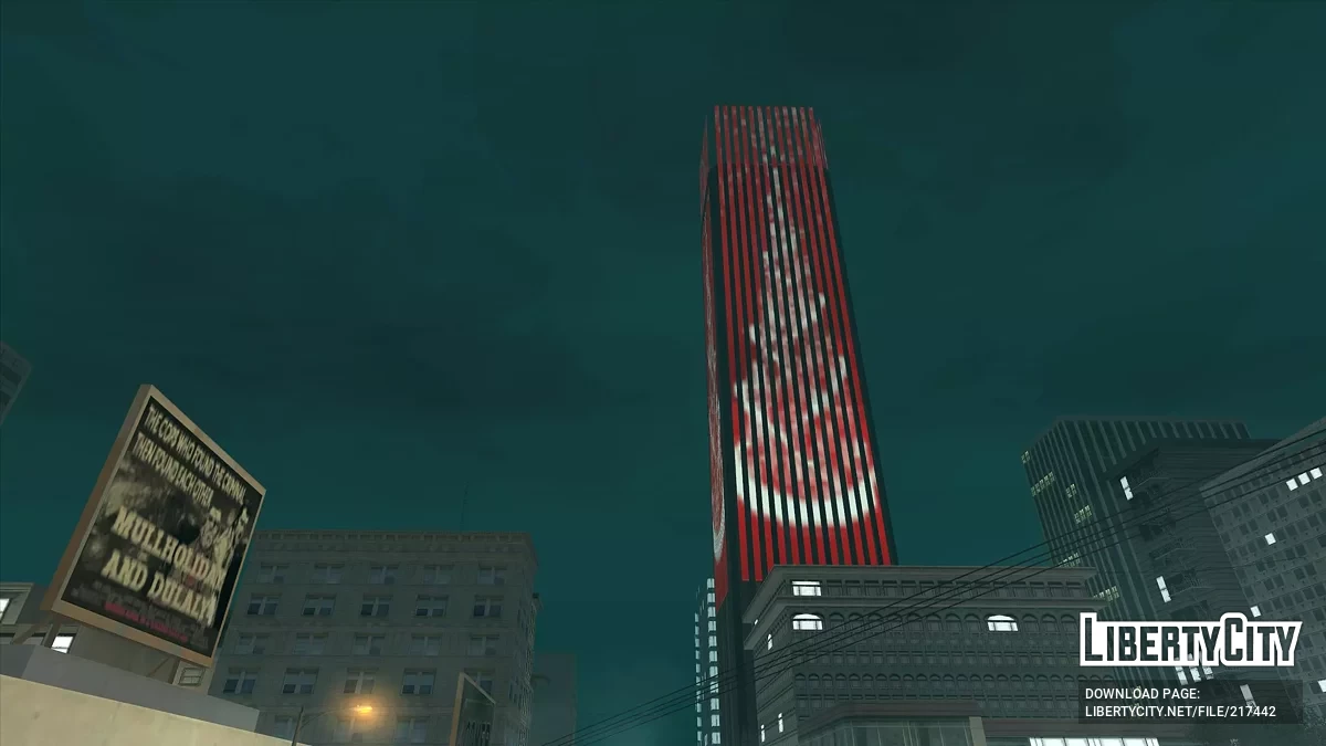 Новогодние подсветки небоскреба в San Fierro / GTA San Andreas