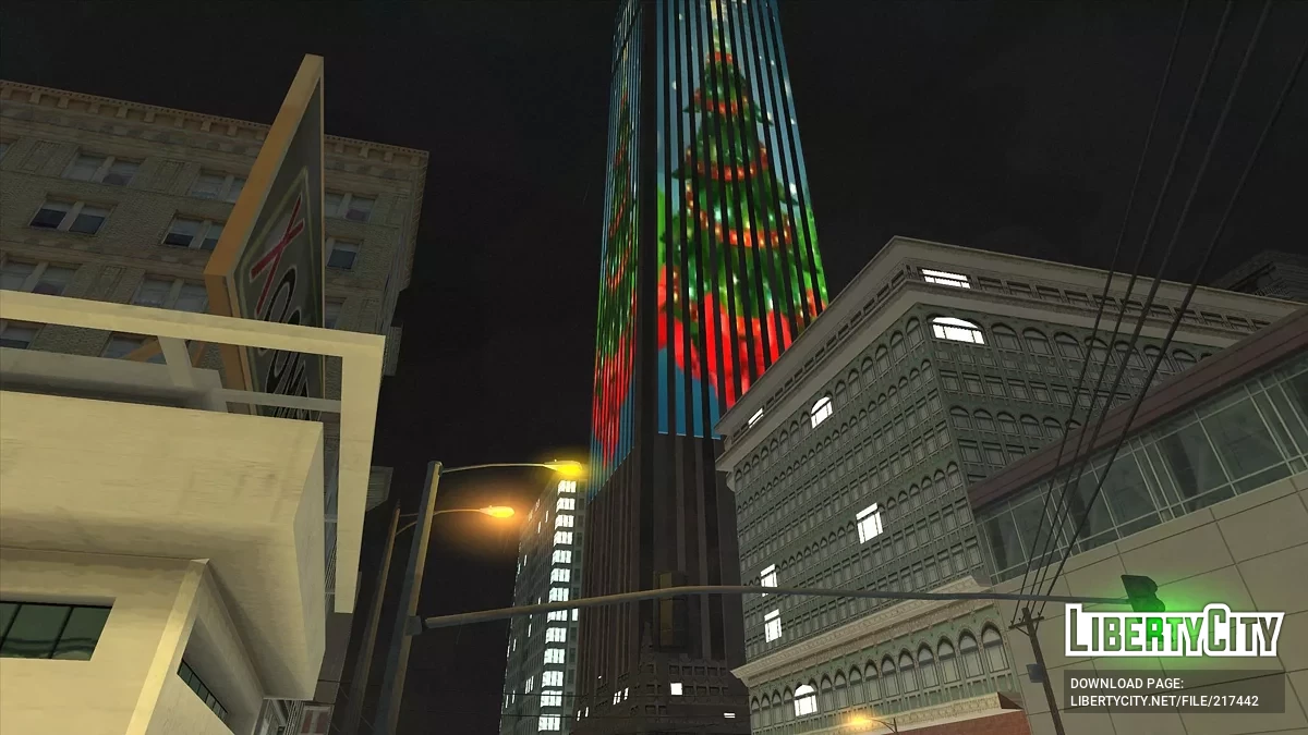 Новогодние подсветки небоскреба в San Fierro / GTA San Andreas