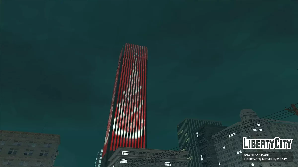 Новогодние подсветки небоскреба в San Fierro / GTA San Andreas