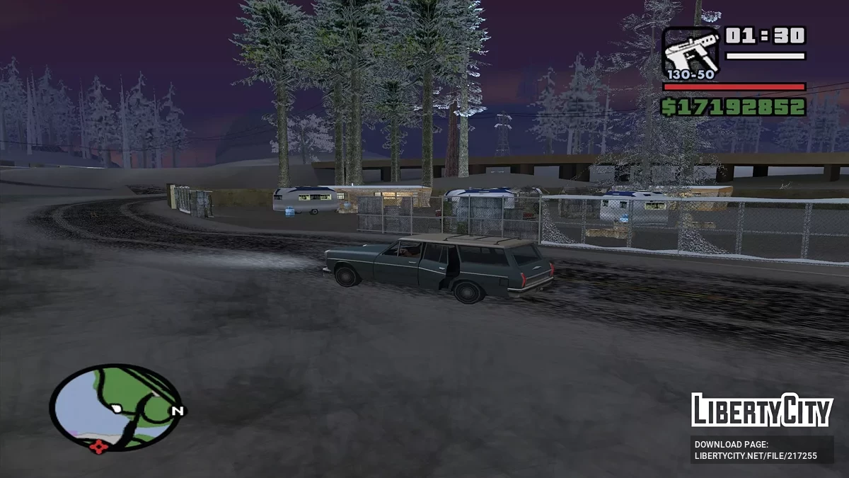 Выпал снег - Snow Andreas Mod v1.0 / GTA San Andreas
