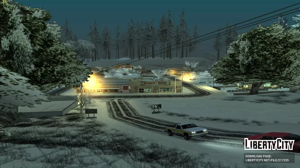 Выпал снег - Snow Andreas Mod v1.0 / GTA San Andreas