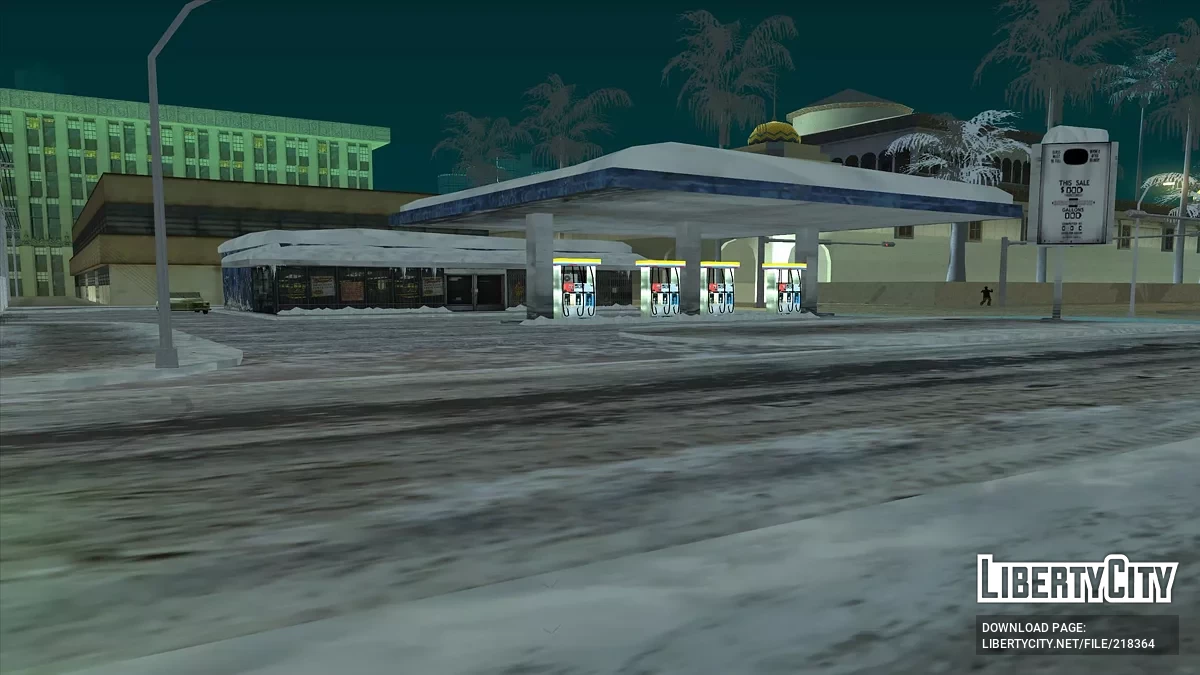 Зимняя заправка в Айдлвуде / GTA San Andreas