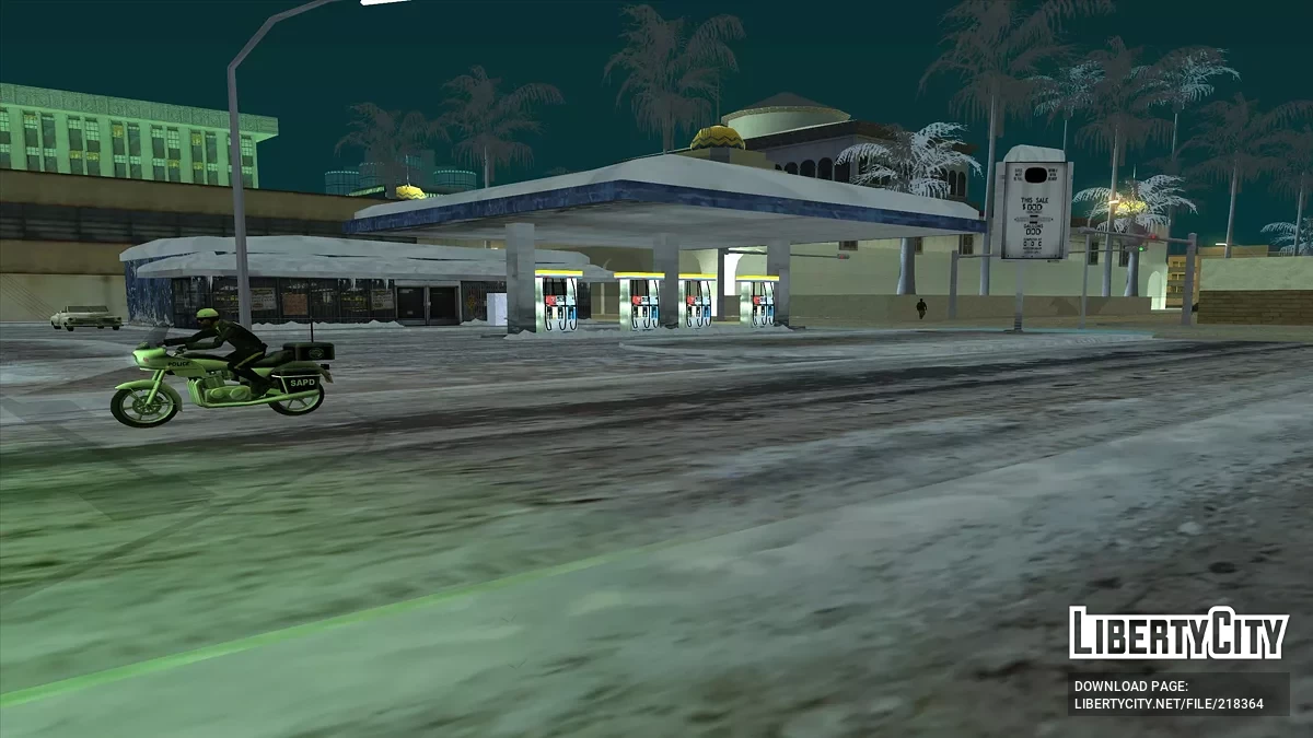 Зимняя заправка в Айдлвуде / GTA San Andreas