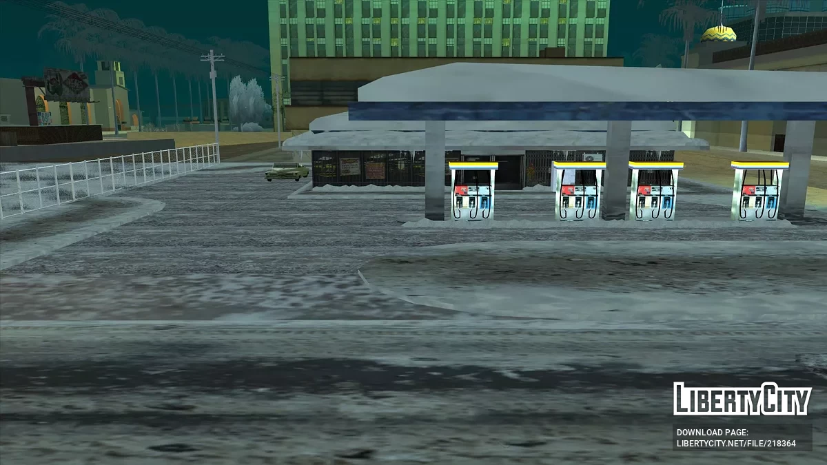 Зимняя заправка в Айдлвуде / GTA San Andreas